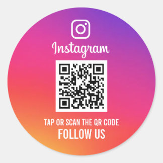 Adesivo Redondo Siga o código QR do Instagram Social Media