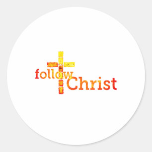 Adesivo Redondo Siga o Cristo Jesus O Messias Matthew 4 19 Luke