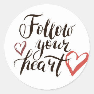 Adesivo Redondo Siga o dia do seu Namorados de script cardíaco