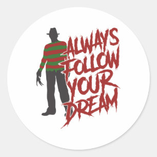 Adesivo Redondo Siga Sempre Seus Sonhos Halloween Noite Assustador