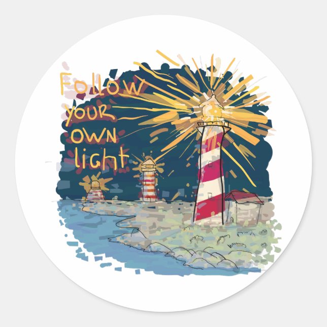 Adesivo Redondo Siga sua própria luz (Frente)