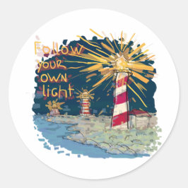 Adesivo Redondo Siga sua própria luz