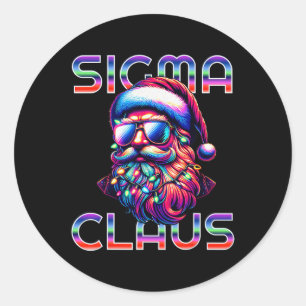 Adesivo Redondo Sigma Claus Engraçado Papais noeis de Natal Menino