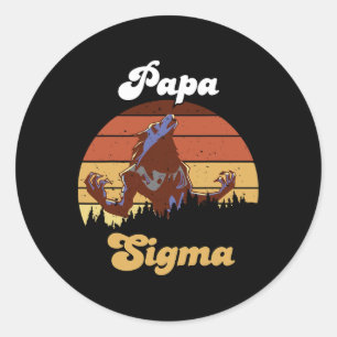 Adesivo Redondo Sigma Papa Lobo Correspondência Tribu Lobos Acampa