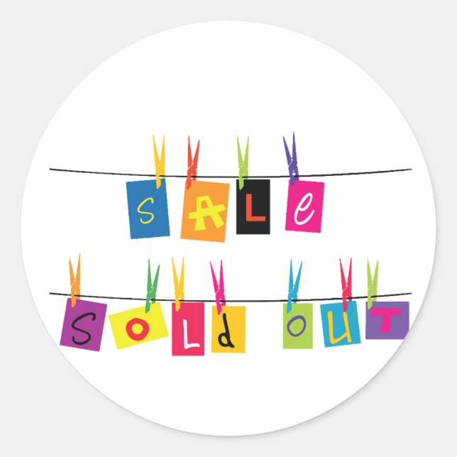 Adesivo Redondo Sign Stickers Sign Out Vendidos (Frente)