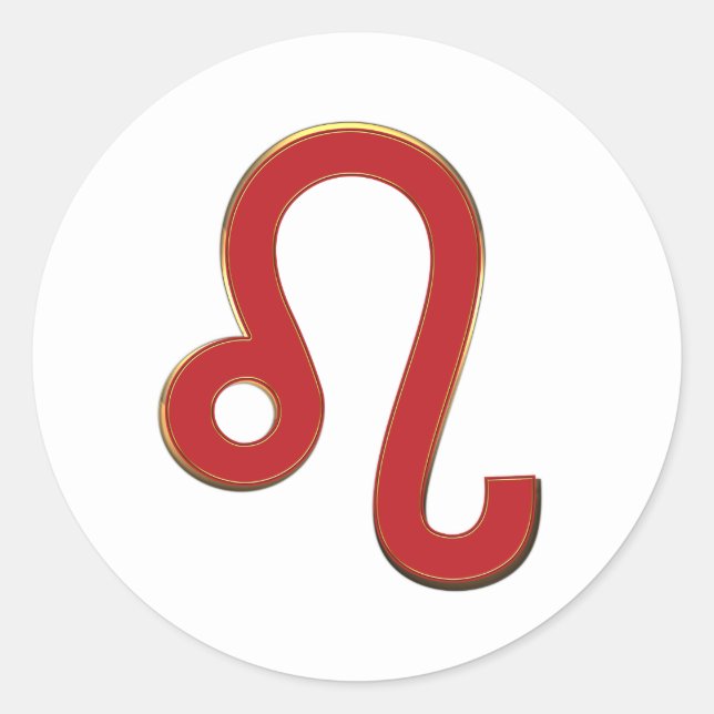 Adesivo Redondo Signo do Zodíaco LEO Julho Agosto Astrologia Anive (Frente)