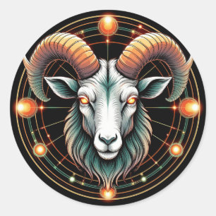 Adesivo Redondo Signo Zodiacal de Áries