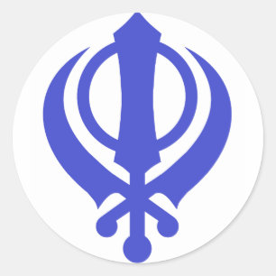 Adesivo Redondo Sikh Khanda Blue