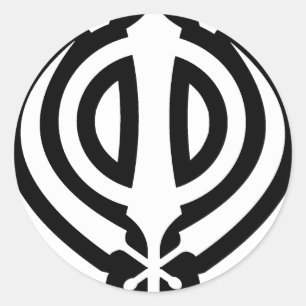 Adesivo Redondo Sikh Khanda Khalsa Sikhism Punjabi Design