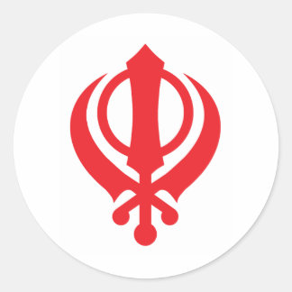 Adesivo Redondo Sikh Khanda Red