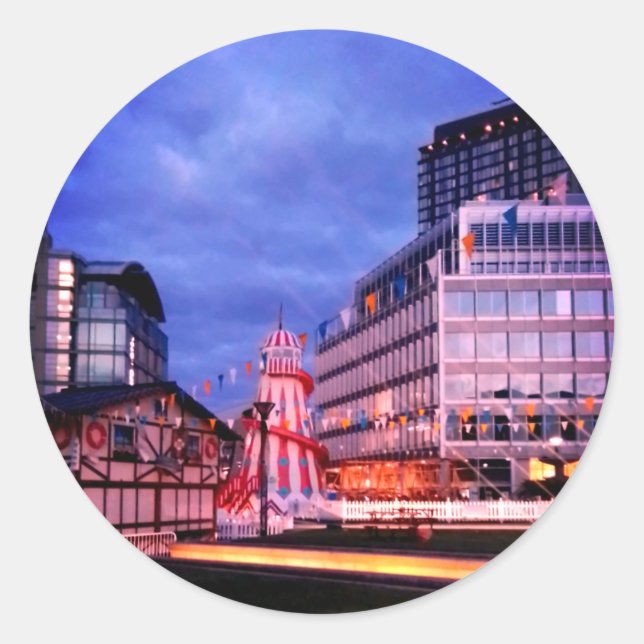 Adesivo Redondo Silêncio à noite (Frente)