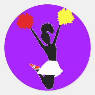 Adesivo Redondo Silhouette cheerleader