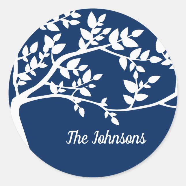 Adesivo Redondo Silhouette de Árvore (Frente)