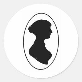 Adesivo Redondo Silhouette de Jane Austen