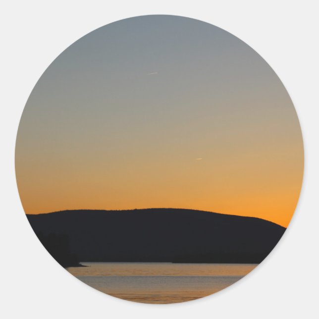 Adesivo Redondo Silhouette de montanha (Frente)