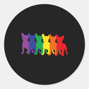 Adesivo Redondo Silhouettes Chihuahua Dog Lovers