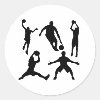 Adesivo Redondo Silhouettes de Basquete