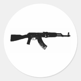 Adesivo Redondo Silhueta AK-47