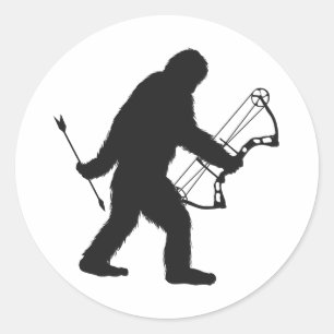 Adesivo Redondo Silhueta Bigfoot Archer
