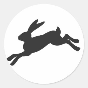 Adesivo Redondo Silhueta Bunny - Escolher cor de fundo