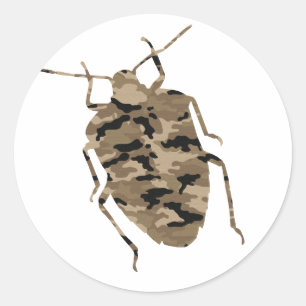 Adesivo Redondo Silhueta da barata da camuflagem