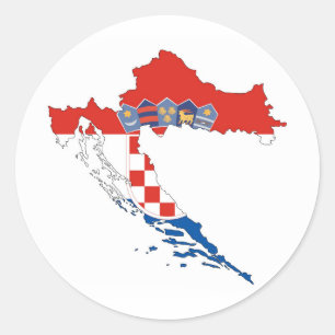 Adesivo Redondo silhueta da forma do mapa da bandeira de país de