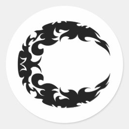 Adesivo Redondo Silhueta da Lua do Crescente Negro