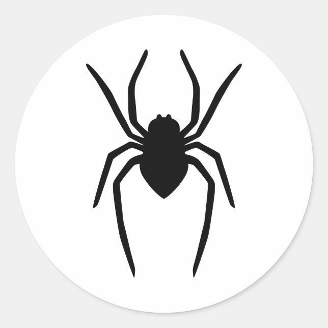 Adesivo Redondo Silhueta De Aranha Preta (Ou Qualquer Outra Cor) (Frente)