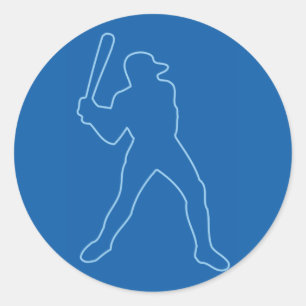 Adesivo Redondo silhueta de beisebol