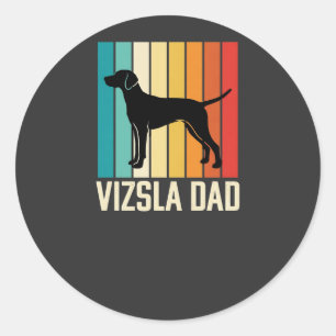 Adesivo Redondo Silhueta de Cachorro Pai Vizsla Retro