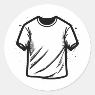 Adesivo Redondo Silhueta de Camisa abstrato Minimalista