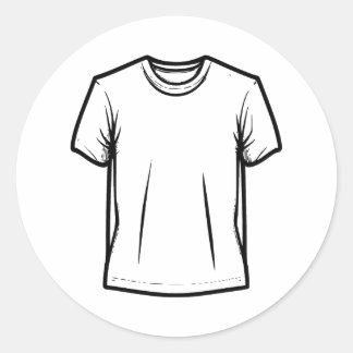 Adesivo Redondo Silhueta de Camisa abstrato Minimalista