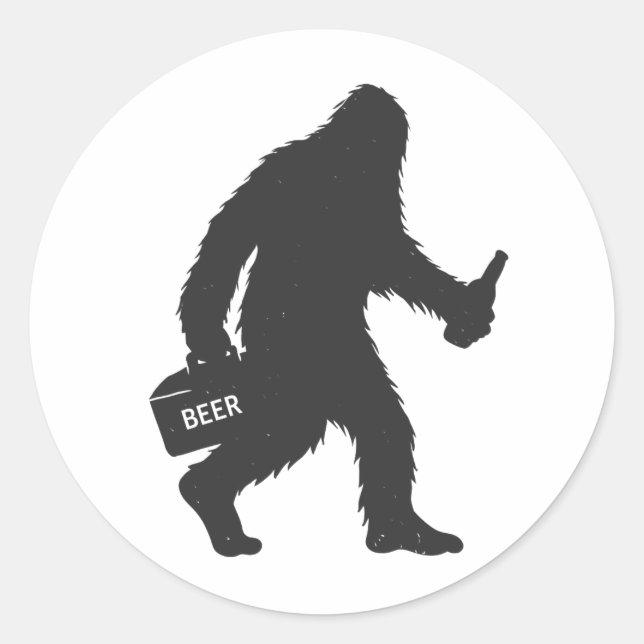 Adesivo Redondo Silhueta de cerveja Bigfoot (Frente)