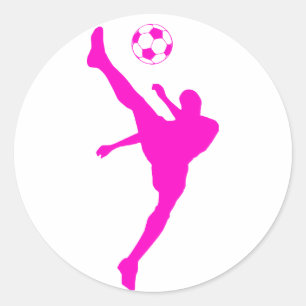 Adesivo Redondo silhueta de futebol.