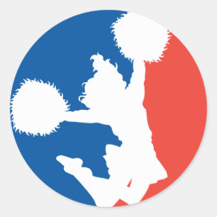 Adesivo Redondo Silhueta do cheerleader