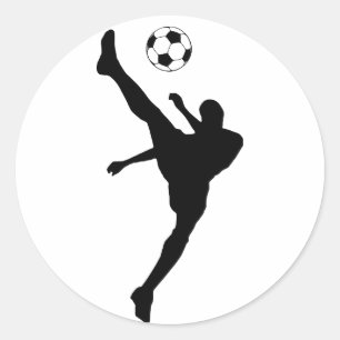 Adesivo Redondo silhueta do futebol