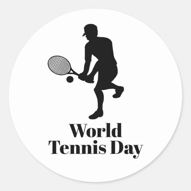 Adesivo Redondo Silhueta do jogador de Tênis masculino Personaliza (Frente)