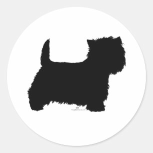 Adesivo Redondo Silhueta do Westie em Pé