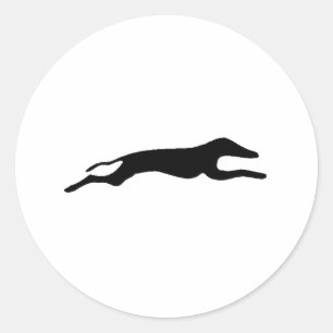 Adesivo Redondo Silhueta Greyhound