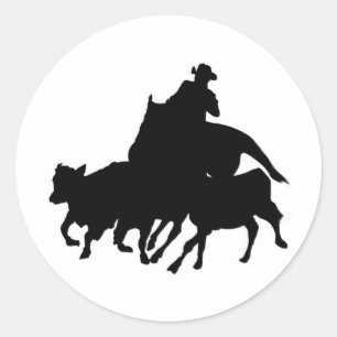 Adesivo Redondo Silhuetas - cavalos - encerrar da equipe