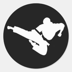Adesivo Redondo silhuetas das artes marciais