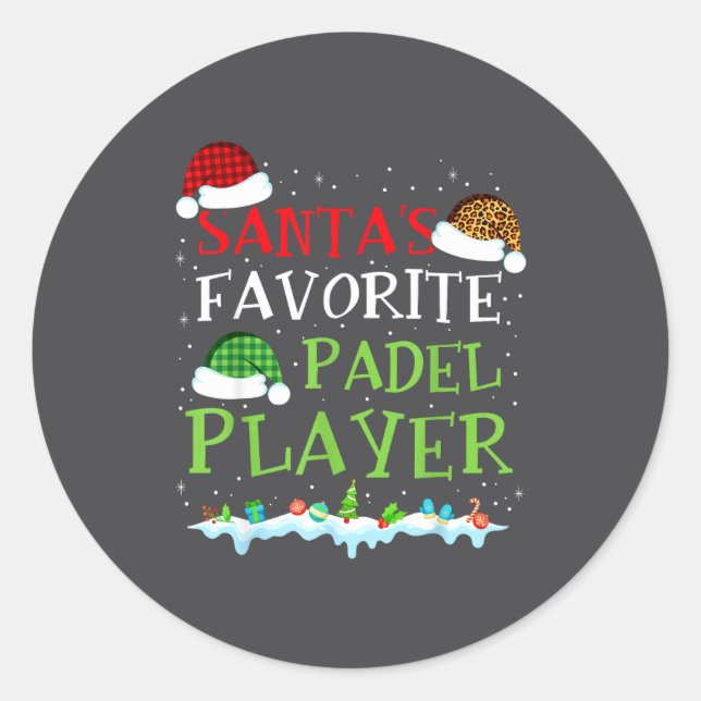 Adesivo Redondo Silly Coach Favorite s Player Padel Santa Padel Fu (Frente)