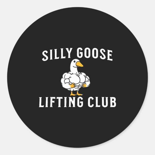 Adesivo Redondo Silly Goose Lifting Club  (Frente)