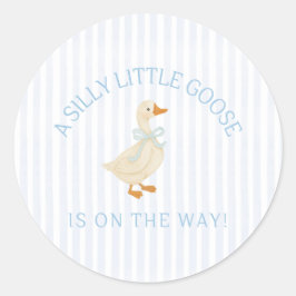 Adesivo Redondo Silly Little Goose Baby Shower 