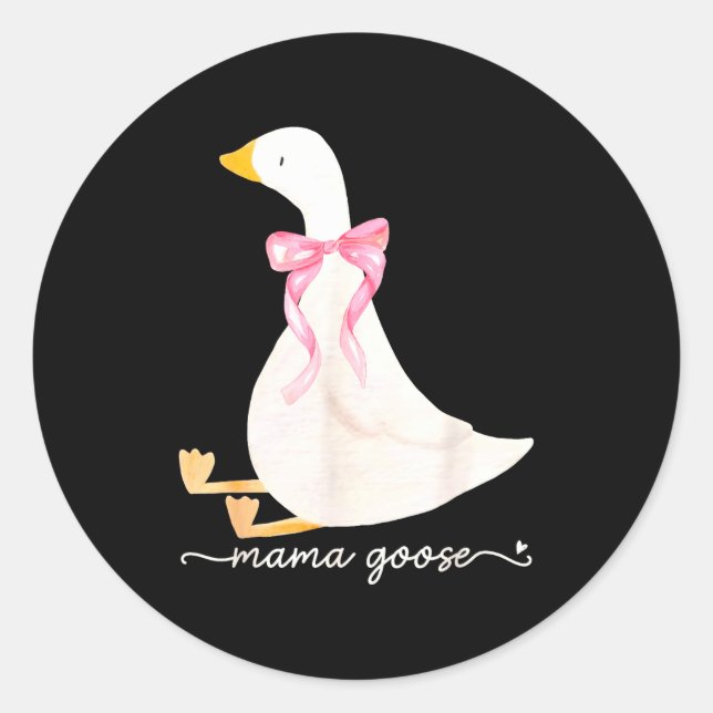 Adesivo Redondo Silly Mama Goose Daddy Goose Matching Goose Family (Frente)