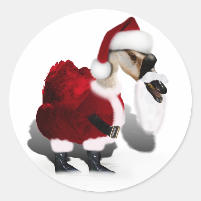 Adesivo Redondo Silly Santa Goose - A Web Footed Christmas (Frente)
