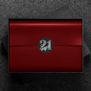 Adesivo Redondo Silver 21 e Legal aniversário de 21 anos mínim