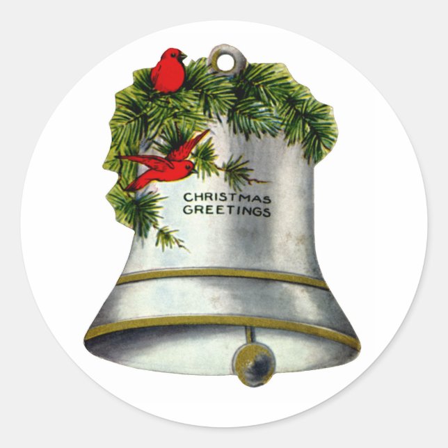 Adesivo Redondo Silver Christmas Bell (Frente)