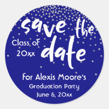 Silver Confetti sobre o Marinho, Modern Salve a Da