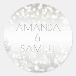 Adesivo Redondo Silver de inverno e Casamento Sparkle Dourado